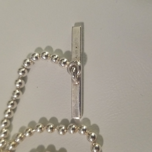 Women's Gucci Brit Toggle Interlocking GG Necklace 15" 925 Sterling Silver - Picture 9 of 9